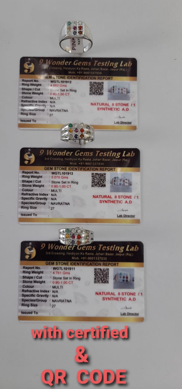 Certified Navarathna Rings