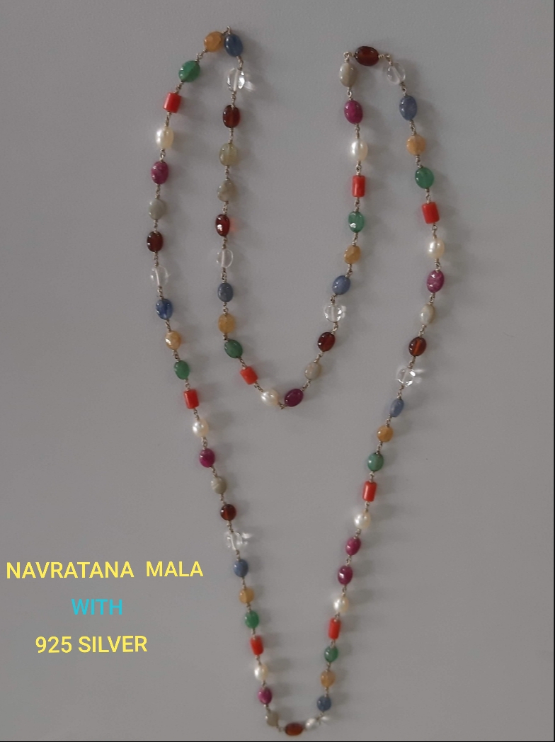 Navarathna Silver Chain